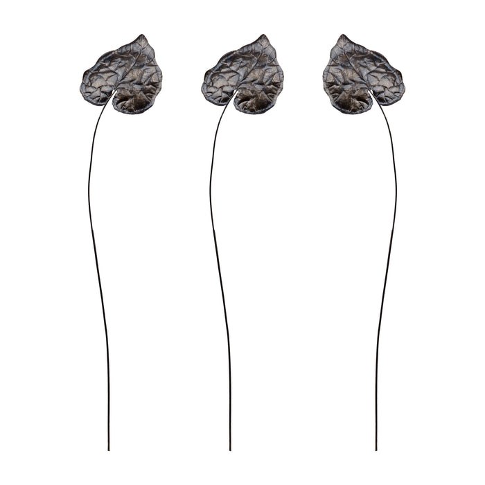 Sculptural Bronze Leaf Stem (Set of 3)