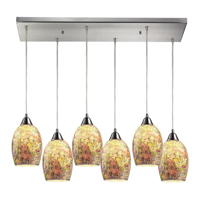 Avalon 9'' Wide 6-Light Mini Pendant - Satin Nickel