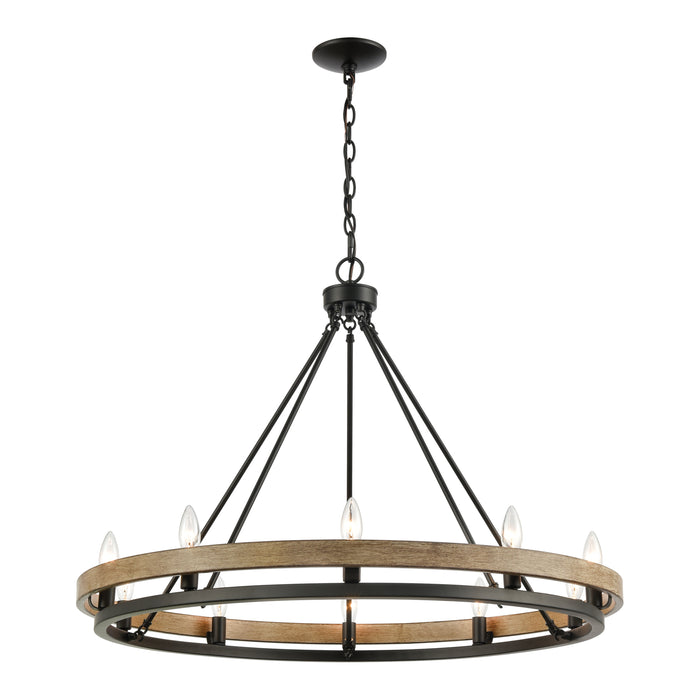 Ramsey 34'' Wide 10-Light Chandelier - Matte Black