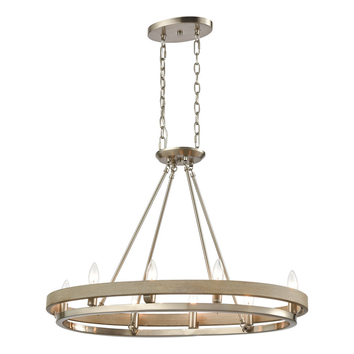 Ramsey 30'' Wide 8-Light Linear Chandelier - Satin Nickel