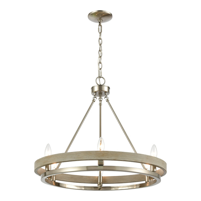 Ramsey 24'' Wide 6-Light Chandelier - Satin Nickel