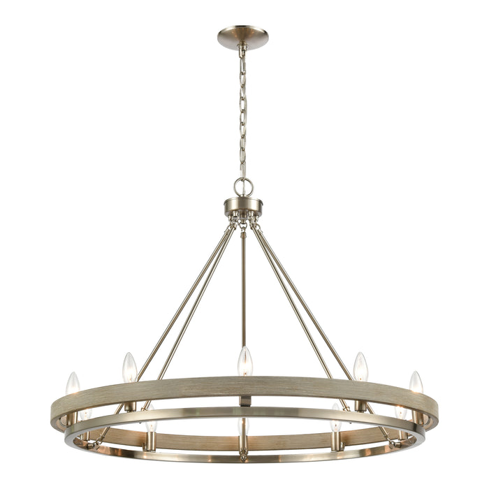 Ramsey 34'' Wide 10-Light Chandelier - Satin Nickel