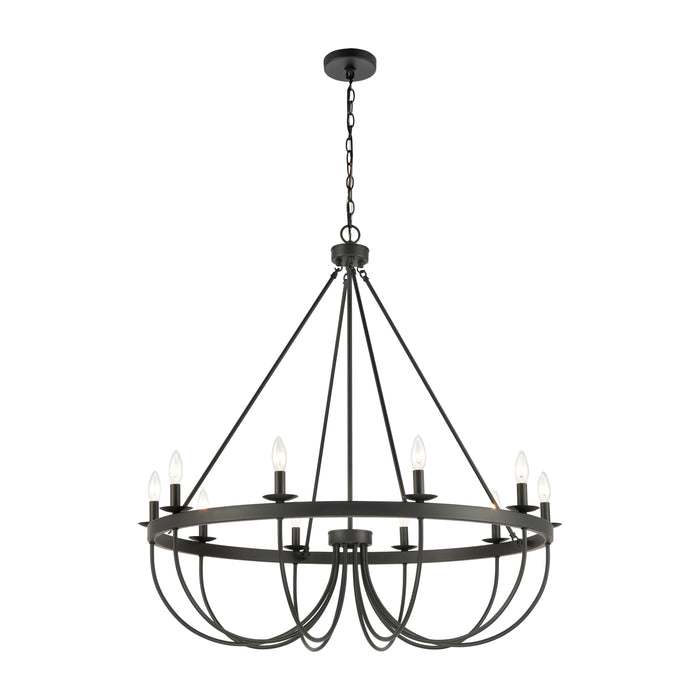 Williamson 38'' Wide 10-Light Chandelier - Black