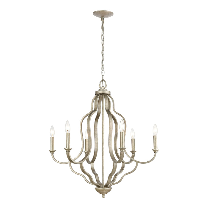 Lanesboro 27'' Wide 6-Light Chandelier - Dusted Silver