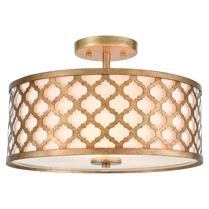 Arabesque 16'' Wide 3-Light Semi Flush Mount - Bronzed Gold