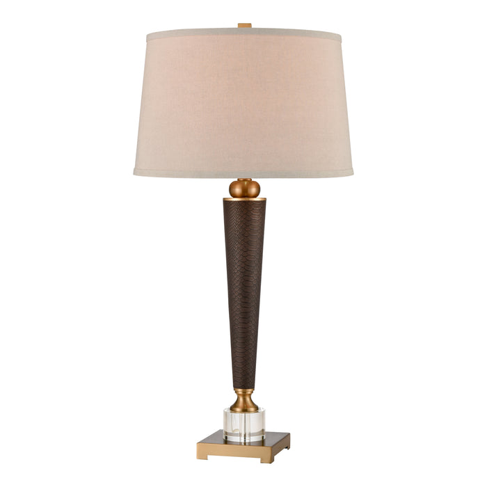 Ancrame 32'' High 1-Light Table Lamp - Chocolate Embossed Snakeskin