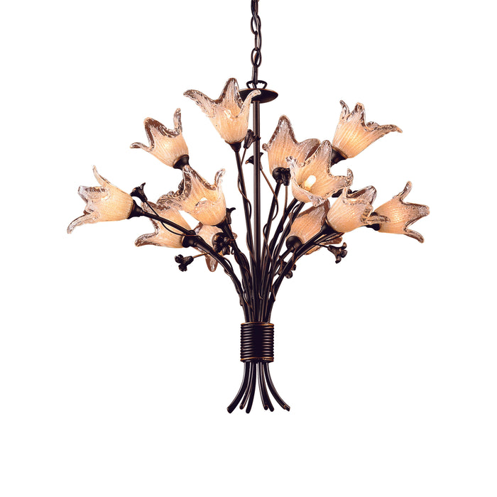 Fioritura 29'' Wide 12-Light Chandelier - Aged Bronze