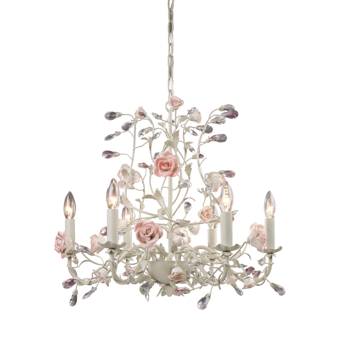 Heritage 22'' Wide 6-Light Chandelier - Cream