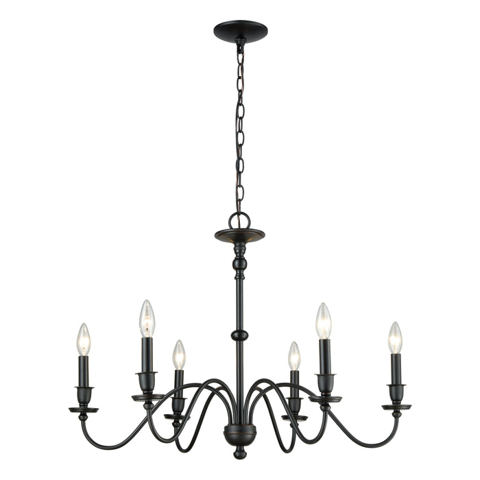 Collins 30'' Wide 6-Light Chandelier - Matte Black