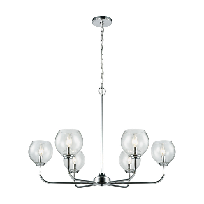 Emory 35'' Wide 6-Light Chandelier - Polished Chrome