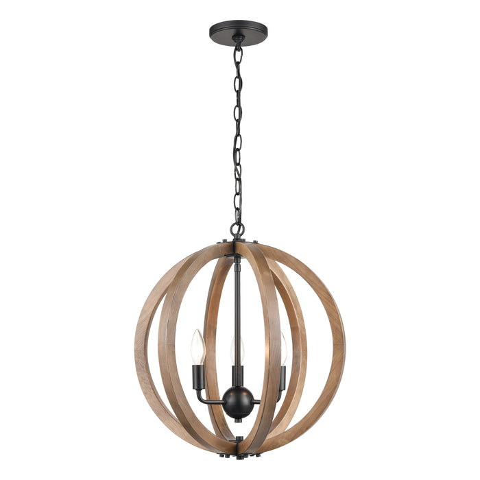 Barrow 18'' Wide 3-Light Chandelier - Matte Black