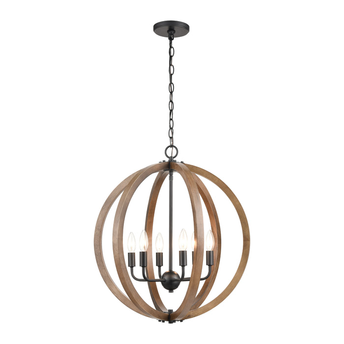 Barrow 22'' Wide 6-Light Chandelier - Matte Black