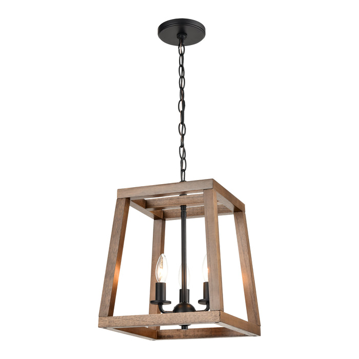 Barrow 12'' Wide 3-Light Chandelier - Matte Black