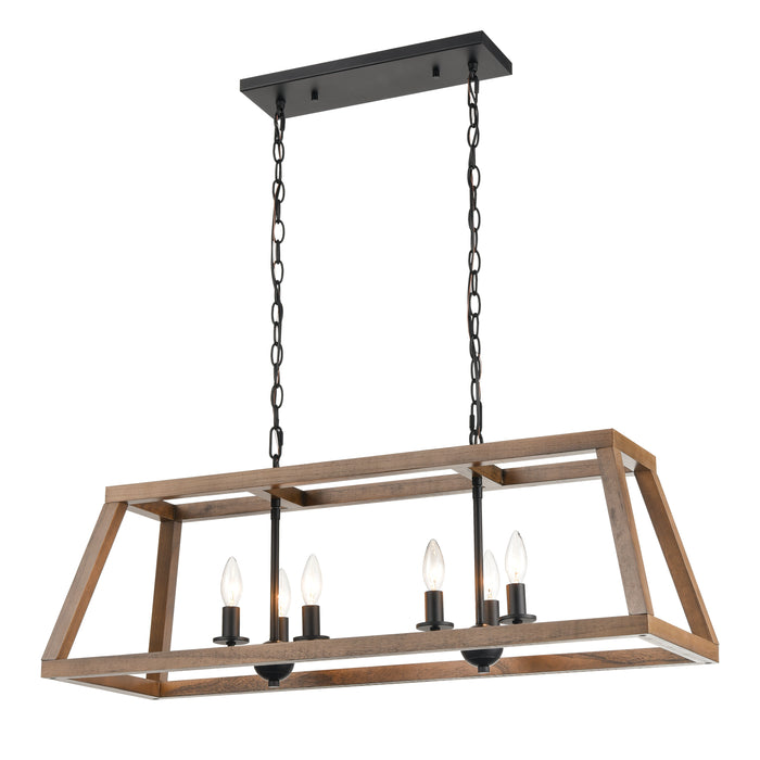 Barrow 36'' Wide 6-Light Linear Chandelier - Matte Black