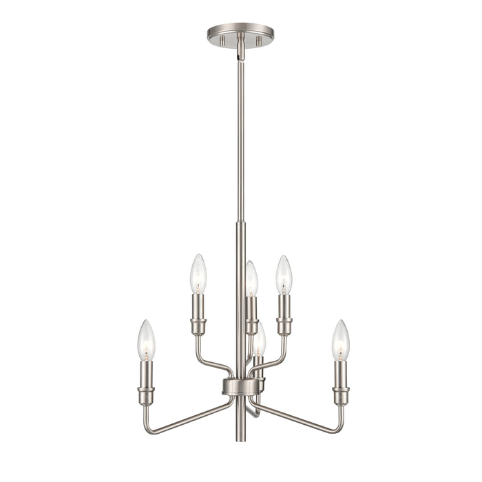 Saginaw 18'' Wide 6-Light Chandelier - Satin Nickel