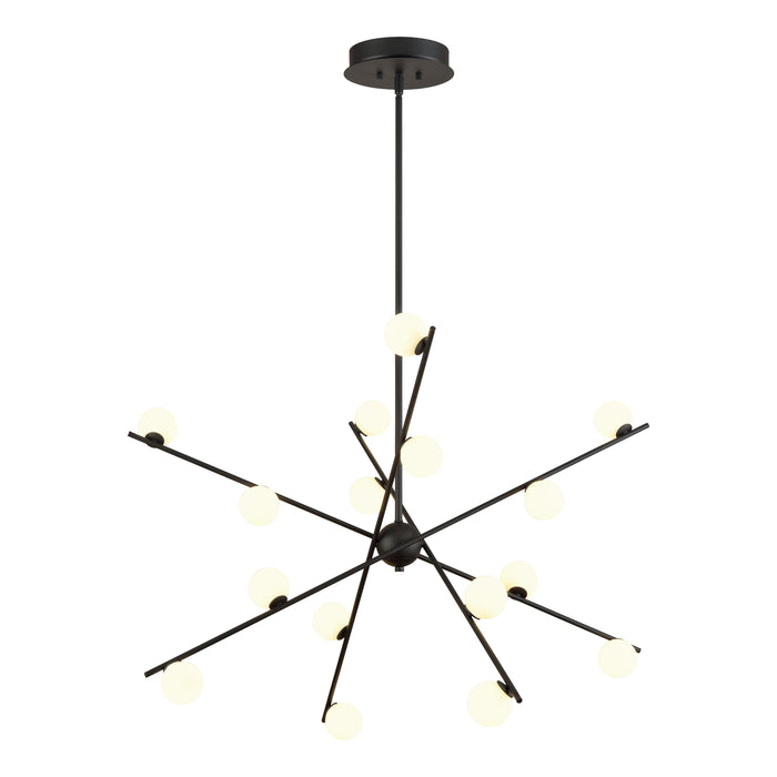 Roxbury 40'' Wide 16-Light Integrated LED Chandelier - Charcoal Black