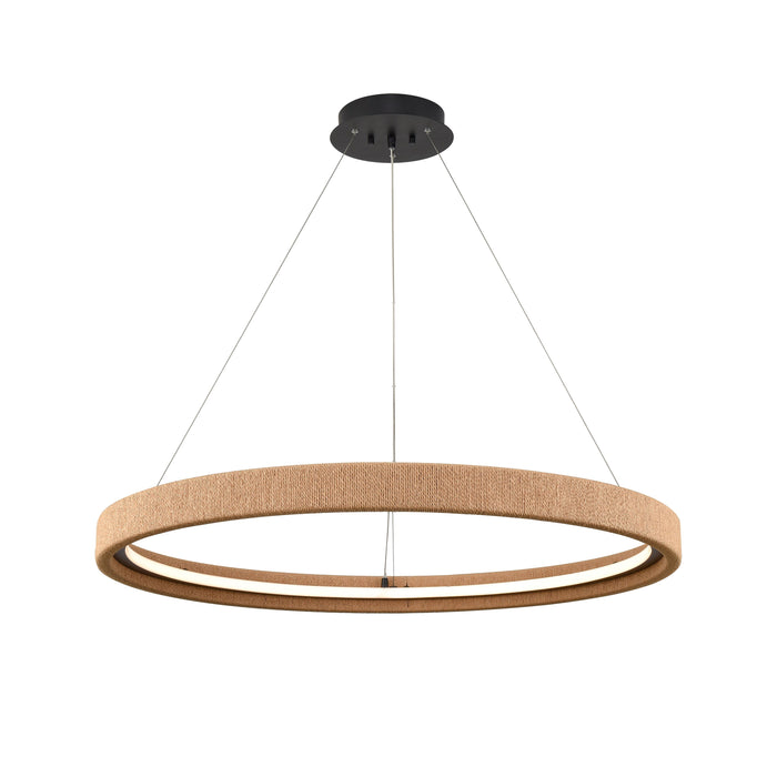 Hugo 36'' Wide Integrated LED Pendant - Matte Black with Beige