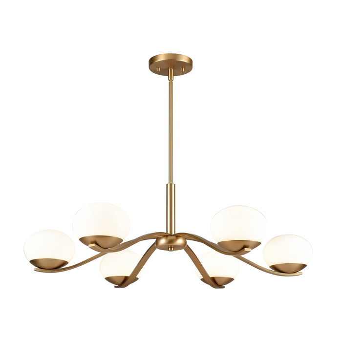 Wallace 32'' Wide 6-Light Integrated LED Chandelier - Brushed Gold