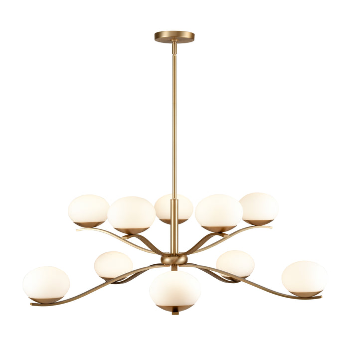 Wallace 39'' Wide 10-Light Integrated LED Chandelier - Brushed Gold