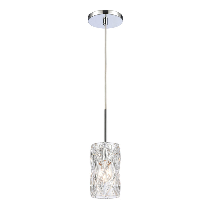 Forma de Crystal 4'' Wide 1-Light Mini Pendant - Polished Chrome