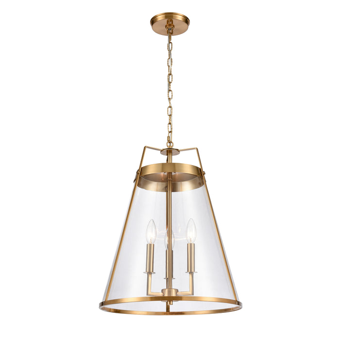 Judy 16'' Wide 3-Light Pendant - Satin Brass