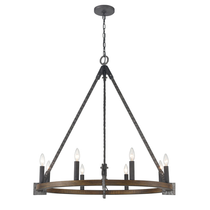 Harwell 34.5'' Wide 8-Light Chandelier - Antique Millwood