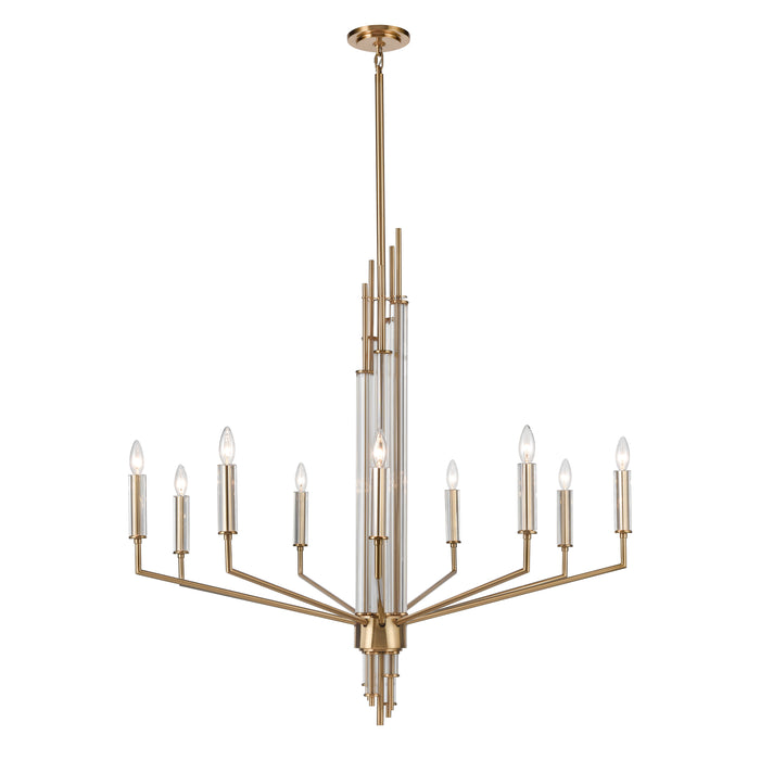 Serena 42'' Wide 9-Light Chandelier - Satin Brass