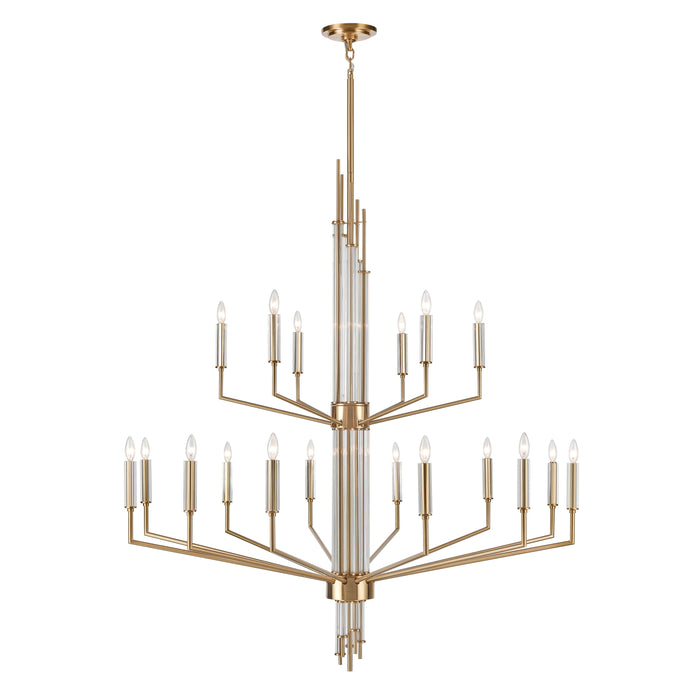 Serena 56'' Wide 18-Light Chandelier - Satin Brass