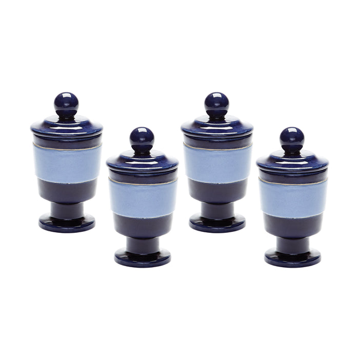 Navy and Denim Polar Filled Votives (Set of 4)