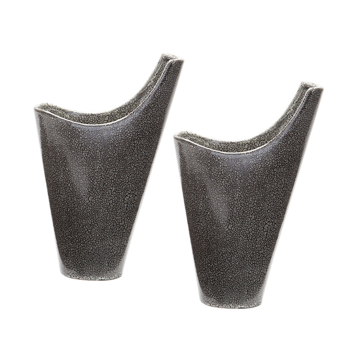 Reaction Filled Candle Holders in Gray (Set of 2)