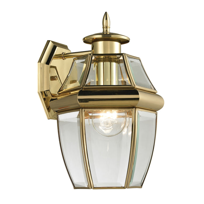 Ashford 1-Light Outdoor Coach Lantern in Antique Brass - Small