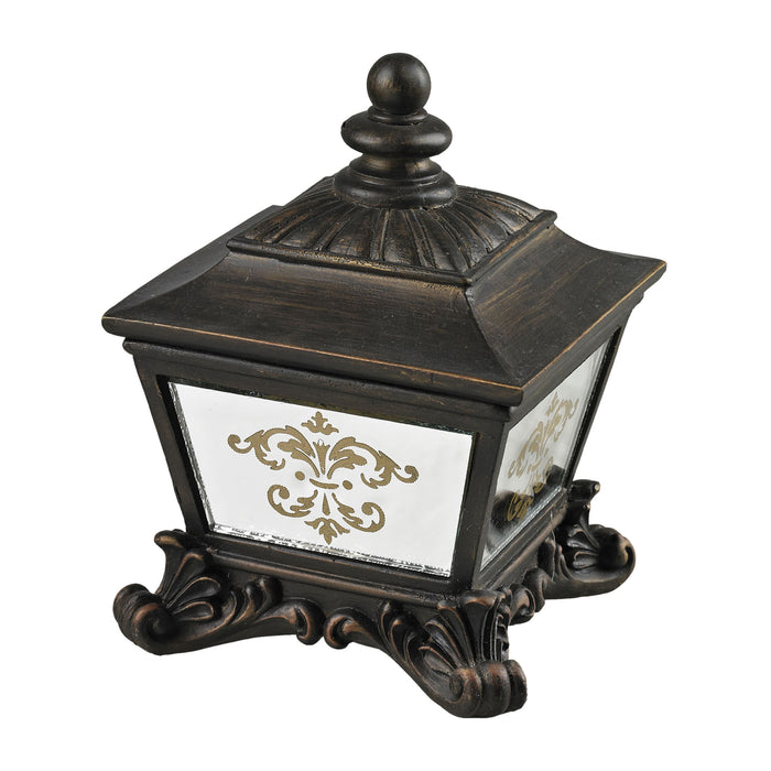 Bronze Box with Damask Printed Mirror - Aria Bronze and Mirror