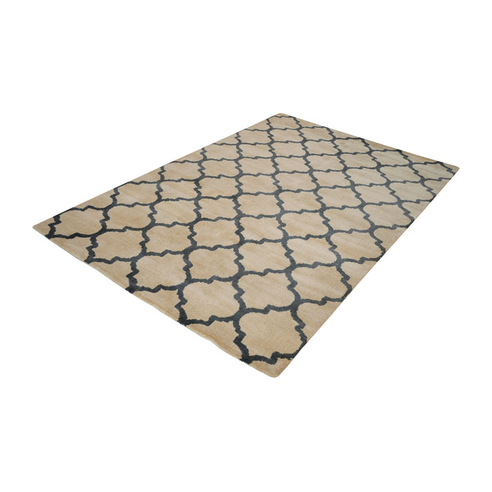 Wego Handwoven Wool Rug in Natural and Black