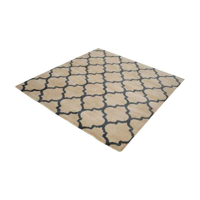 Wego Handwoven Wool Rug in Natural and Black