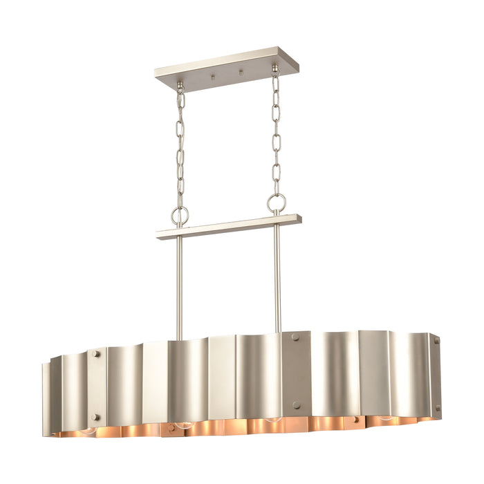 Clausten 37'' Wide 4-Light Linear Chandelier - Matte Nickel