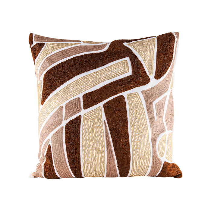 Brown Neutrals Pillow with Goose Down Insert