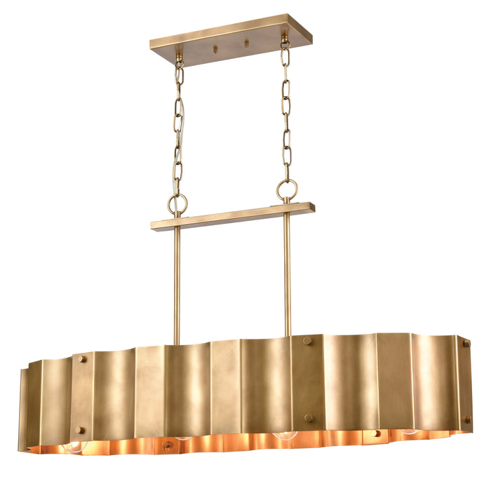 Clausten 37'' Wide 4-Light Linear Chandelier - Brass