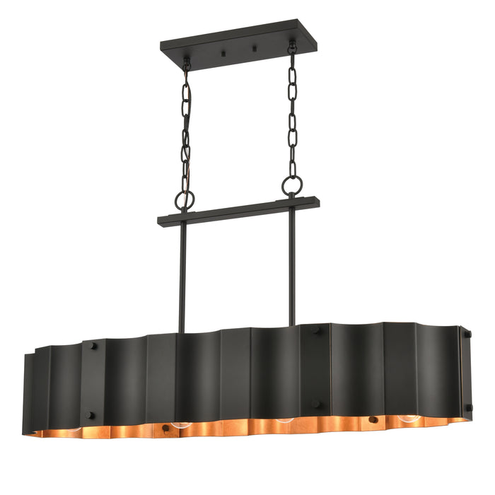 Clausten 37'' Wide 4-Light Linear Chandelier - Black