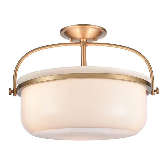 Wentworth 17'' Wide 3-Light Semi Flush Mount - Brushed Gold