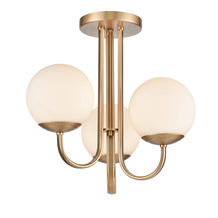 Caroline 16'' Wide 3-Light Semi Flush Mount - Brushed Gold