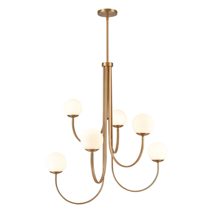 Caroline 36'' Wide 6-Light Chandelier - Brushed Gold