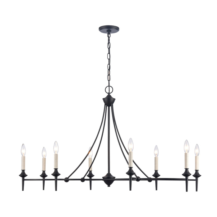 Solomon 42'' Wide 8-Light Linear Chandelier - Matte Black