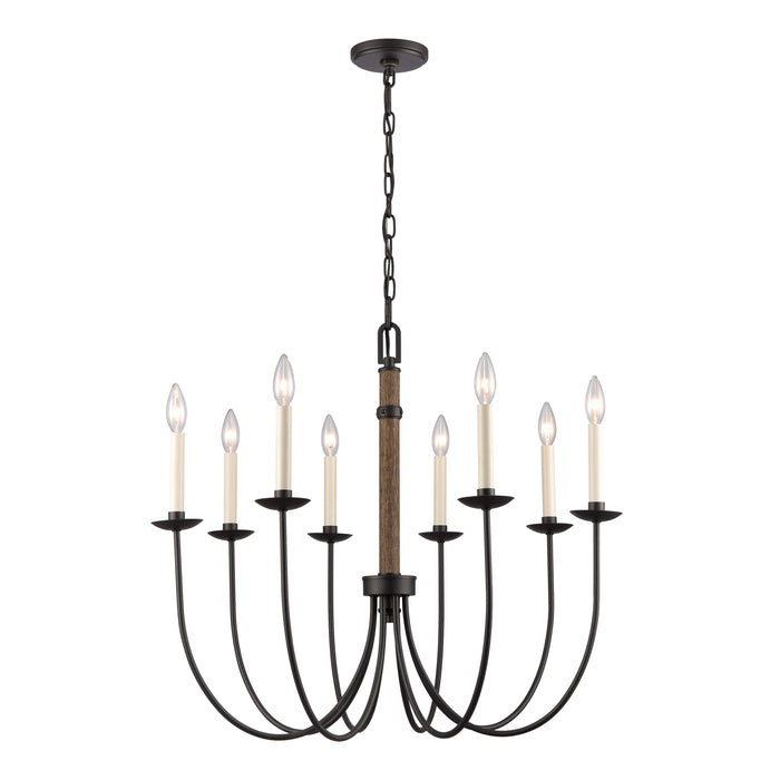 Neville 28'' Wide 8-Light Chandelier - Charcoal Black