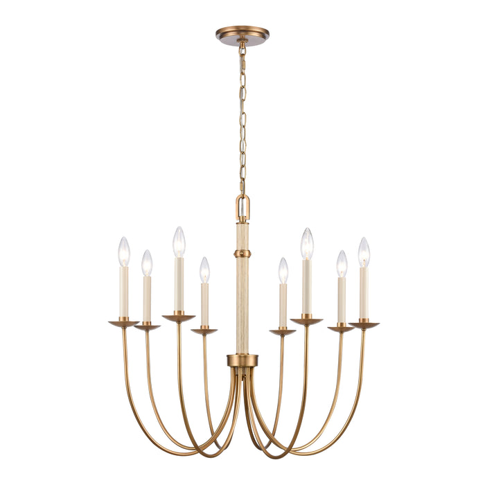 Neville 28'' Wide 8-Light Chandelier - Natural Brass