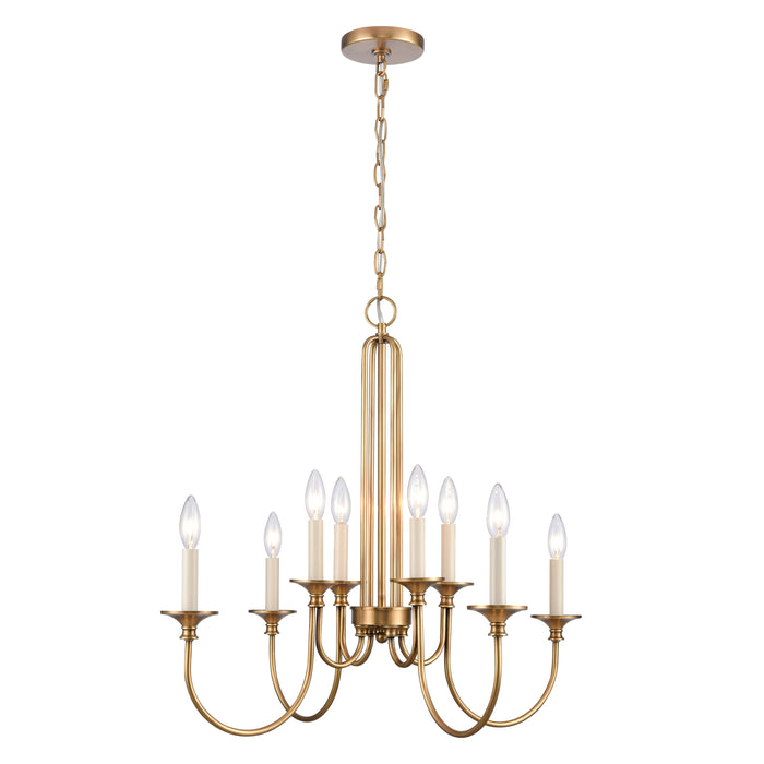 Cecil 28'' Wide 8-Light Chandelier - Natural Brass