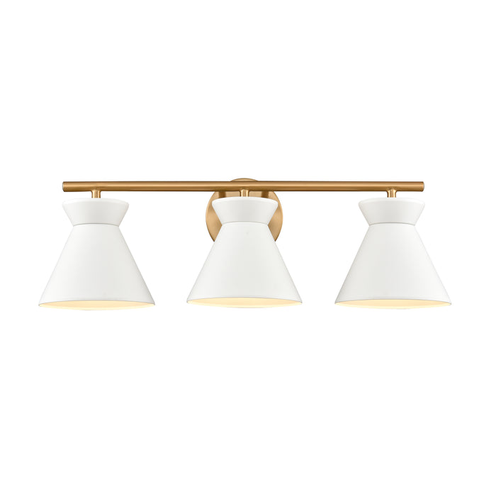 Forme 25'' Wide 3-Light Vanity Light - White with Brushed Gold