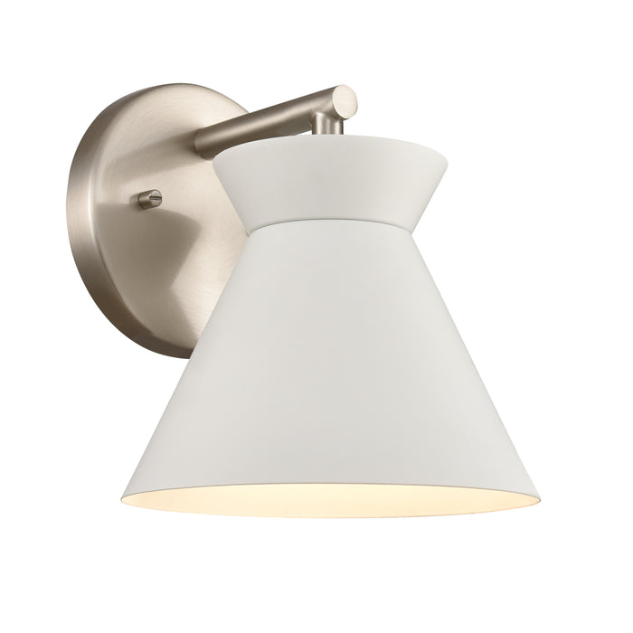 Forme 7'' Wide 1-Light Vanity Light - White with Brushed Nickel