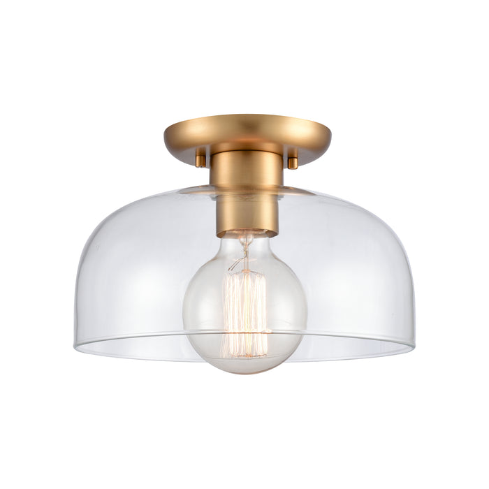 Brewer 10'' Wide 1-Light Semi Flush Mount - Brushed Gold