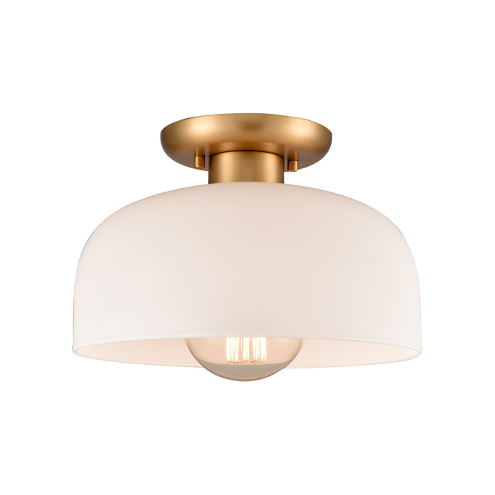 Brewer 10'' Wide 1-Light Semi Flush Mount - Brushed Gold