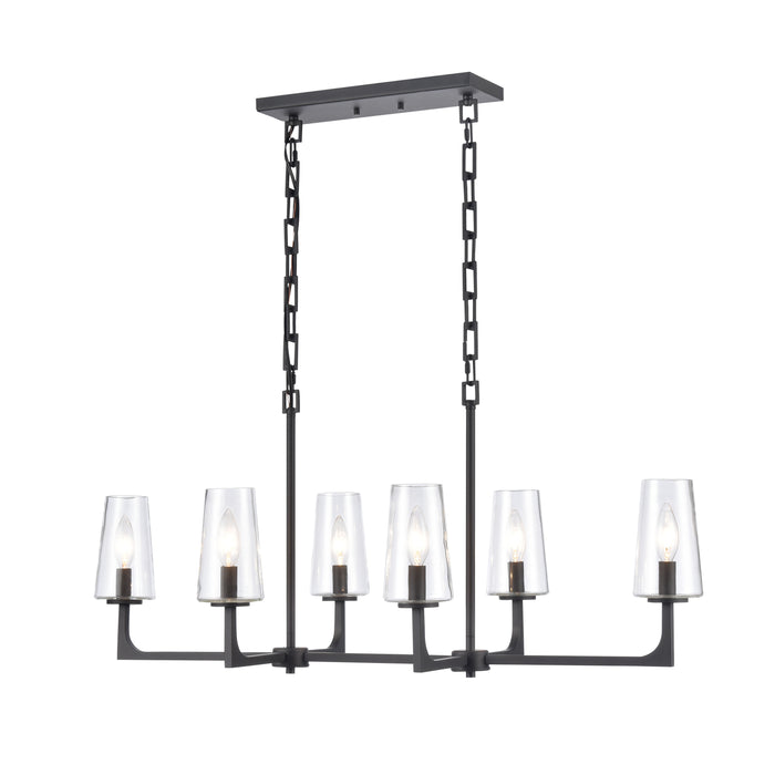 Fitzroy 36'' Wide 6-Light Linear Chandelier - Matte Black